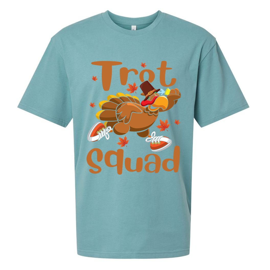 Trot Squad Thanksgiving Turkey Funny Running Turkey Lover Gift Sueded Cloud Jersey T-Shirt