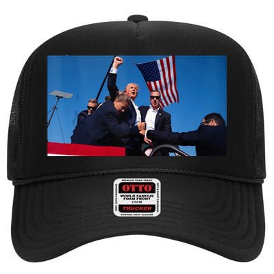 Trump Shooting High Crown Mesh Back Trucker Hat