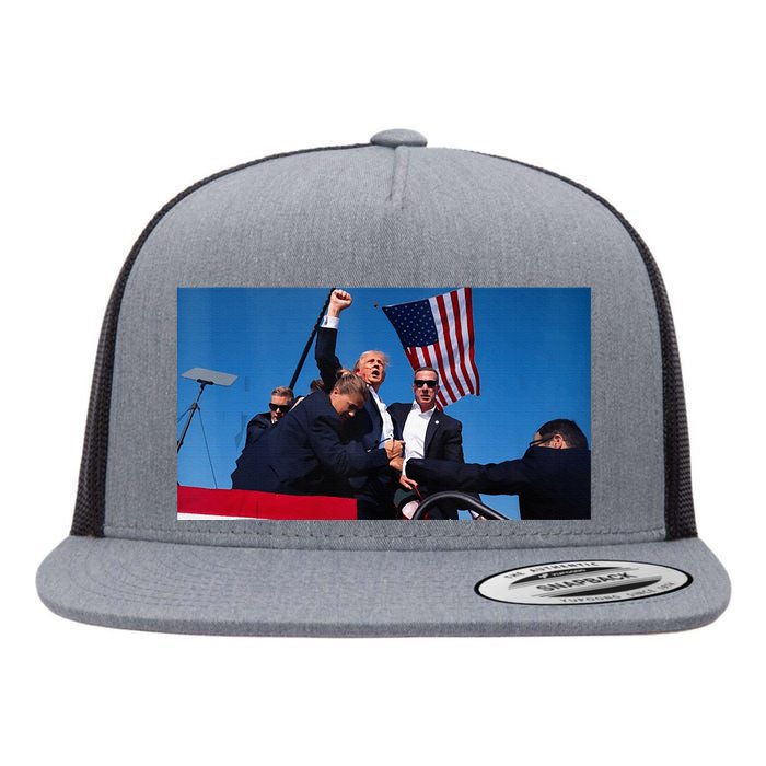 Trump Shooting Flat Bill Trucker Hat