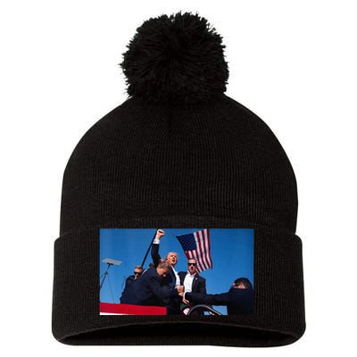 Trump Shooting Pom Pom 12in Knit Beanie