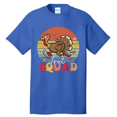 Trot Squad Turkey Autumn Fall Yall Thanksgiving Groovy Retro Funny Gift Tall T-Shirt