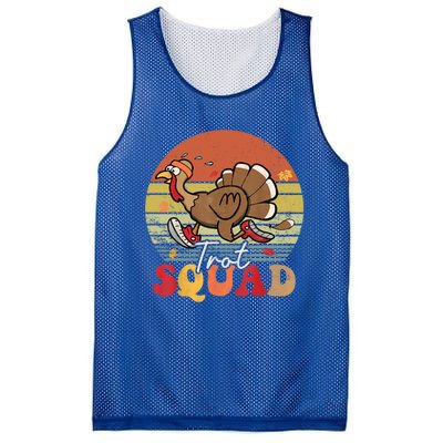 Trot Squad Turkey Autumn Fall Yall Thanksgiving Groovy Retro Funny Gift Mesh Reversible Basketball Jersey Tank