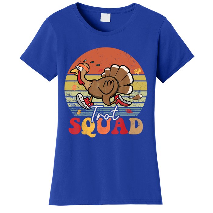 Trot Squad Turkey Autumn Fall Yall Thanksgiving Groovy Retro Funny Gift Women's T-Shirt