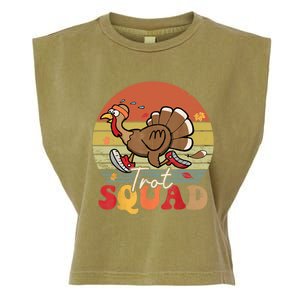 Trot Squad Turkey Autumn Fall Yall Thanksgiving Groovy Retro Funny Gift Garment-Dyed Women's Muscle Tee