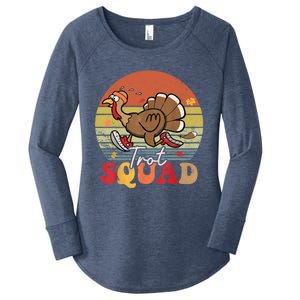 Trot Squad Turkey Autumn Fall Yall Thanksgiving Groovy Retro Funny Gift Women's Perfect Tri Tunic Long Sleeve Shirt