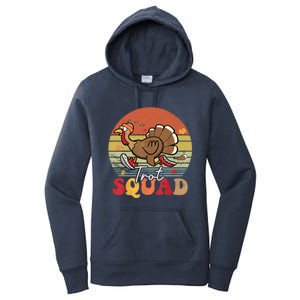 Trot Squad Turkey Autumn Fall Yall Thanksgiving Groovy Retro Funny Gift Women's Pullover Hoodie