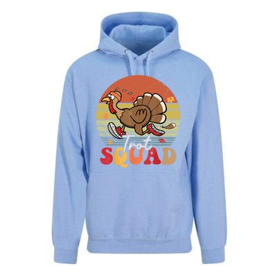 Trot Squad Turkey Autumn Fall Yall Thanksgiving Groovy Retro Funny Gift Unisex Surf Hoodie