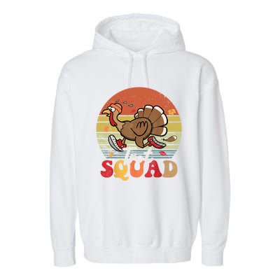 Trot Squad Turkey Autumn Fall Yall Thanksgiving Groovy Retro Funny Gift Garment-Dyed Fleece Hoodie