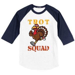 Trot Squad Turkey Mask Gift Baseball Sleeve Shirt