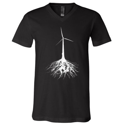 Turbine Syndrome Turbine Tree Design V-Neck T-Shirt