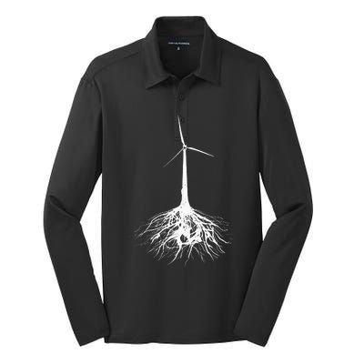 Turbine Syndrome Turbine Tree Design Silk Touch Performance Long Sleeve Polo