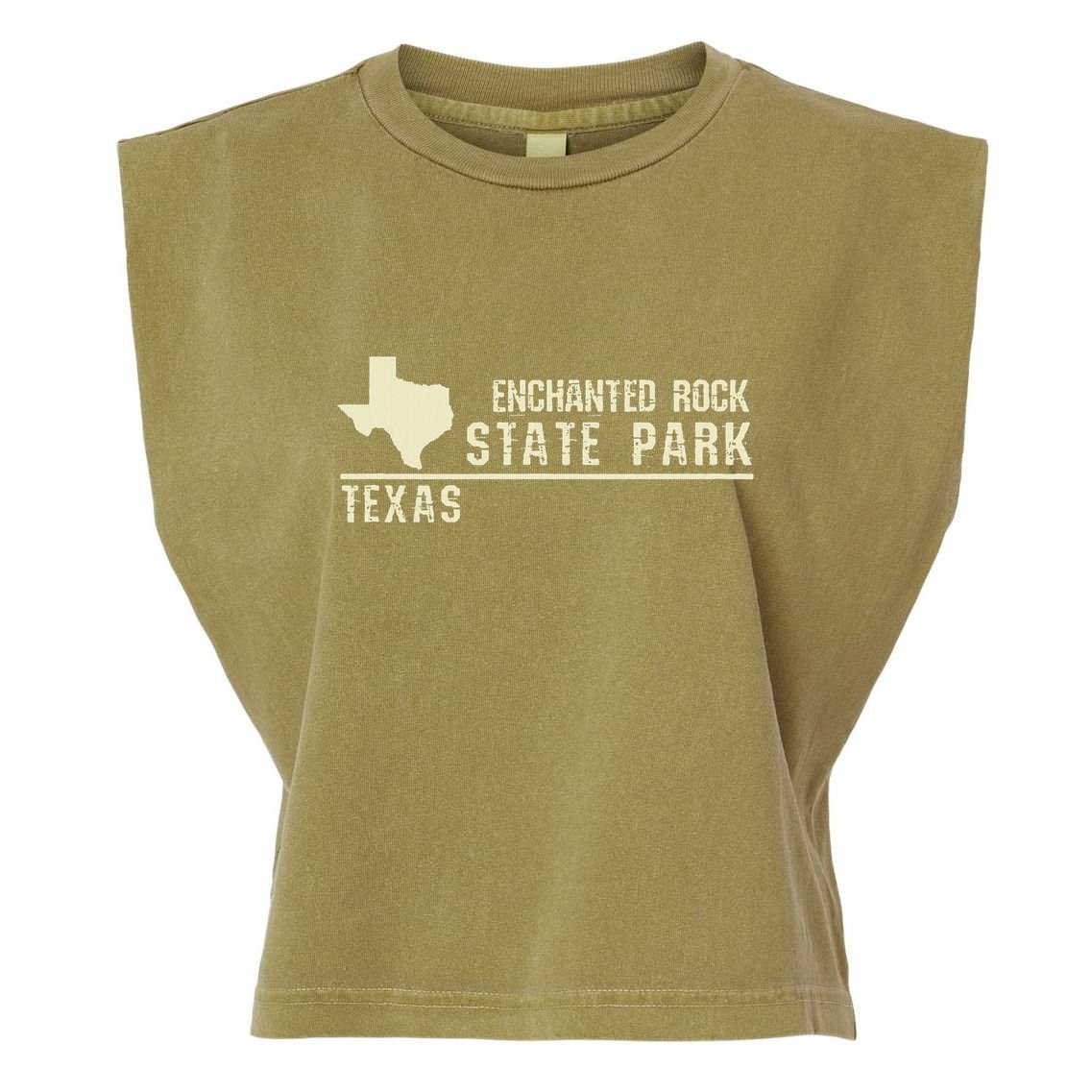 Tx Souvenir Texas Enchanted Rock State Park Garment-Dyed Women's Muscle Tee