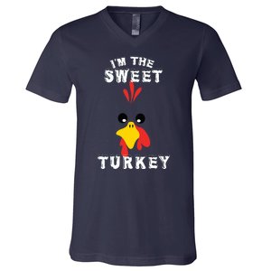 The Sweet Turkey Thanksgiving Funny Sweatshirt Graphic Print Unisex V-Neck T-Shirt