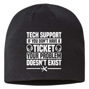 Tech Support Ticket It Call Center Agent Help Desk Sustainable Beanie