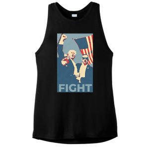 Trump Shot Trump Fight Ladies PosiCharge Tri-Blend Wicking Tank