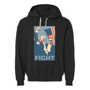 Trump Shot Trump Fight Garment-Dyed Fleece Hoodie