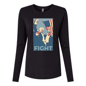 Trump Shot Trump Fight Womens Cotton Relaxed Long Sleeve T-Shirt