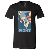 Trump Shot Trump Fight V-Neck T-Shirt