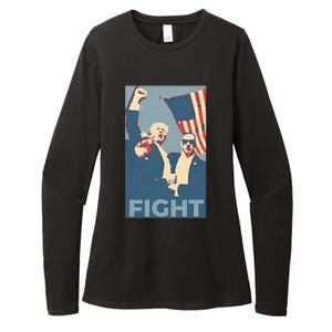 Trump Shot Trump Fight Womens CVC Long Sleeve Shirt