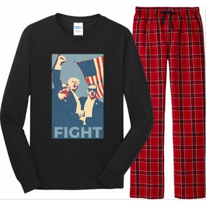 Trump Shot Trump Fight Long Sleeve Pajama Set