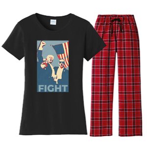 Trump Shot Trump Fight Women's Flannel Pajama Set