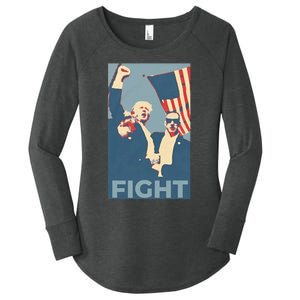 Trump Shot Trump Fight Women's Perfect Tri Tunic Long Sleeve Shirt