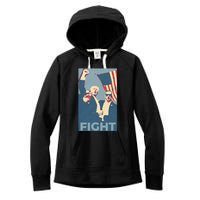 Trump Shot Trump Fight Women's Fleece Hoodie