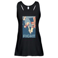 Trump Shot Trump Fight Ladies Essential Flowy Tank