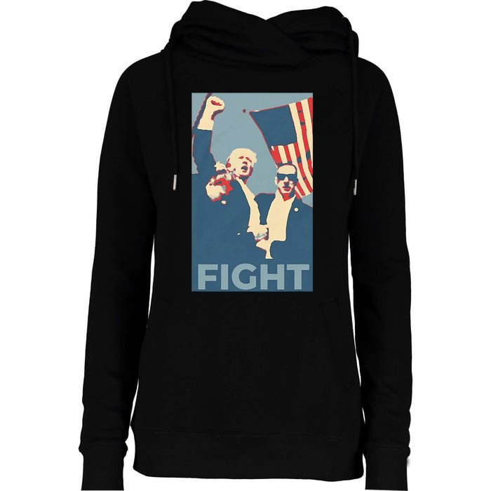 Trump Shot Trump Fight Womens Funnel Neck Pullover Hood