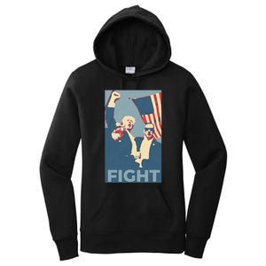 Trump Shot Trump Fight Women's Pullover Hoodie