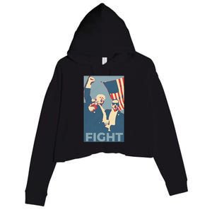 Trump Shot Trump Fight Crop Fleece Hoodie