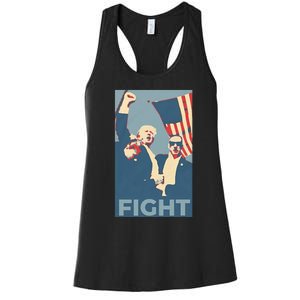 Trump Shot Trump Fight Women's Racerback Tank