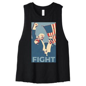 Trump Shot Trump Fight Women's Racerback Cropped Tank