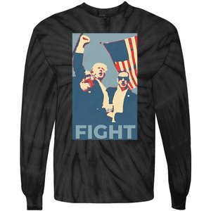 Trump Shot Trump Fight Tie-Dye Long Sleeve Shirt