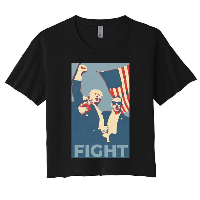 Trump Shot Trump Fight Women's Crop Top Tee