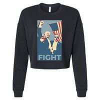 Trump Shot Trump Fight Cropped Pullover Crew