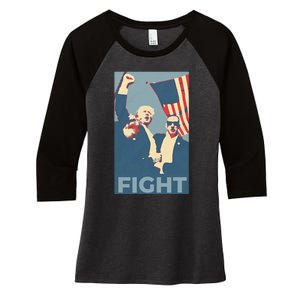 Trump Shot Trump Fight Women's Tri-Blend 3/4-Sleeve Raglan Shirt