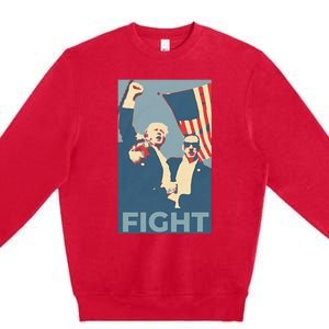 Trump Shot Trump Fight Premium Crewneck Sweatshirt