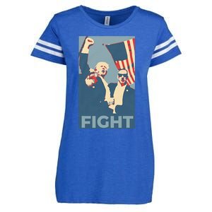 Trump Shot Trump Fight Enza Ladies Jersey Football T-Shirt