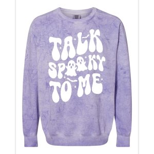 Take Spooky To Me Retro Groovy Halloween Colorblast Crewneck Sweatshirt