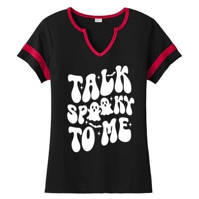 Take Spooky To Me Retro Groovy Halloween Ladies Halftime Notch Neck Tee