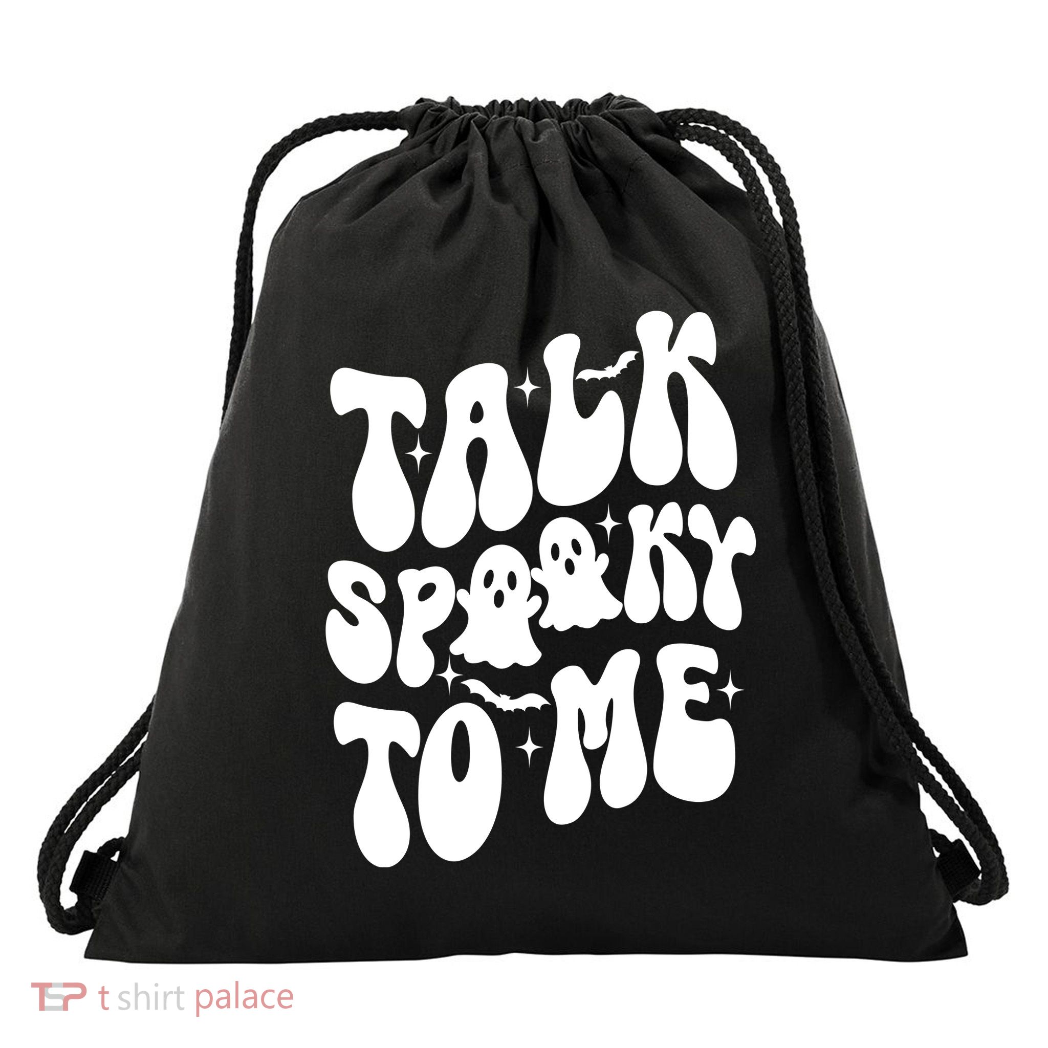 Take Spooky To Me Retro Groovy Halloween Drawstring Bag