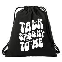 Take Spooky To Me Retro Groovy Halloween Drawstring Bag