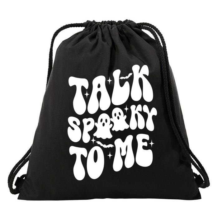 Take Spooky To Me Retro Groovy Halloween Drawstring Bag