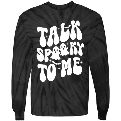 Take Spooky To Me Retro Groovy Halloween Tie-Dye Long Sleeve Shirt