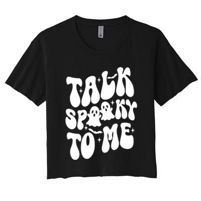 Take Spooky To Me Retro Groovy Halloween Crop Top