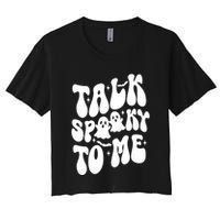 Take Spooky To Me Retro Groovy Halloween Crop Top
