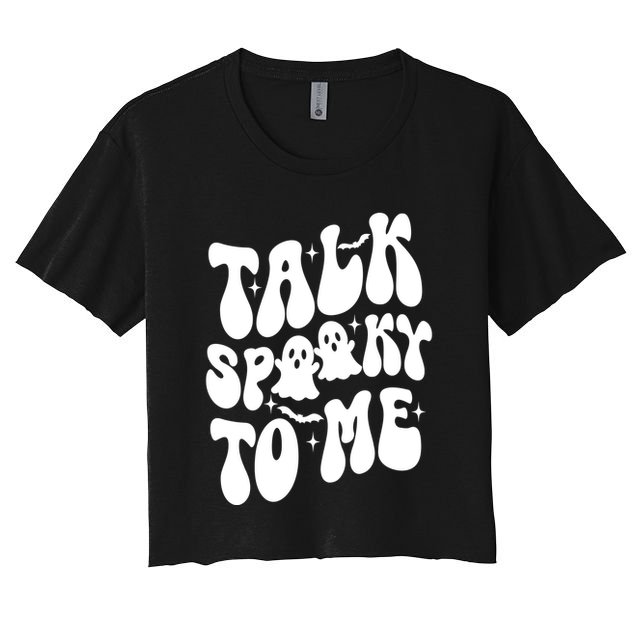Take Spooky To Me Retro Groovy Halloween Crop Top