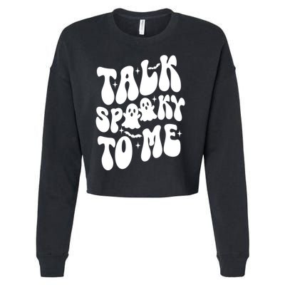 Take Spooky To Me Retro Groovy Halloween Cropped Pullover Crew
