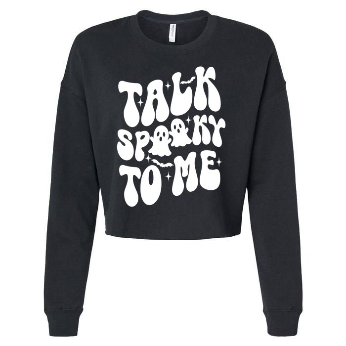 Take Spooky To Me Retro Groovy Halloween Cropped Pullover Crew